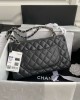 CHANEL Classic Double Flap Quilted Caviar Gold-tone Medium Black