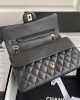 CHANEL Classic Double Flap Quilted Caviar Gold-tone Medium Black