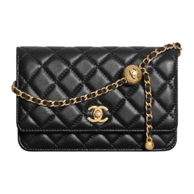 CHANEL Classic Wallet On Chain Lambskin Black