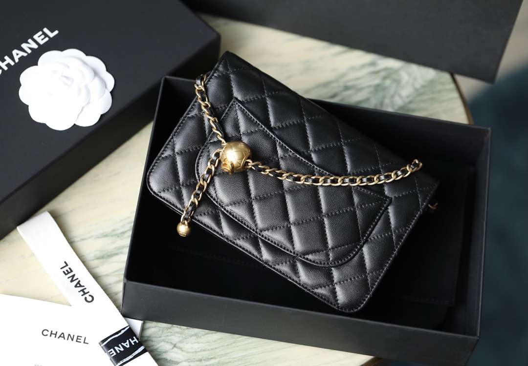 CHANEL Classic Wallet On Chain Lambskin Black