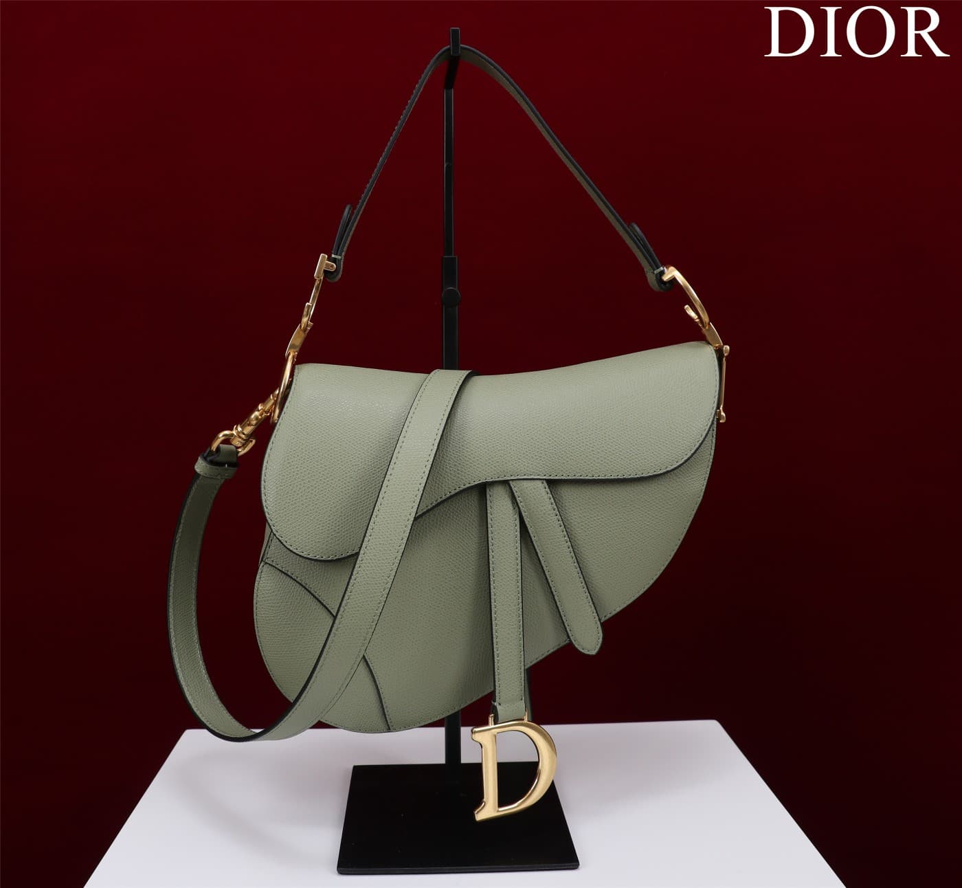 DIOR Women's Saddle Handbag Gray green