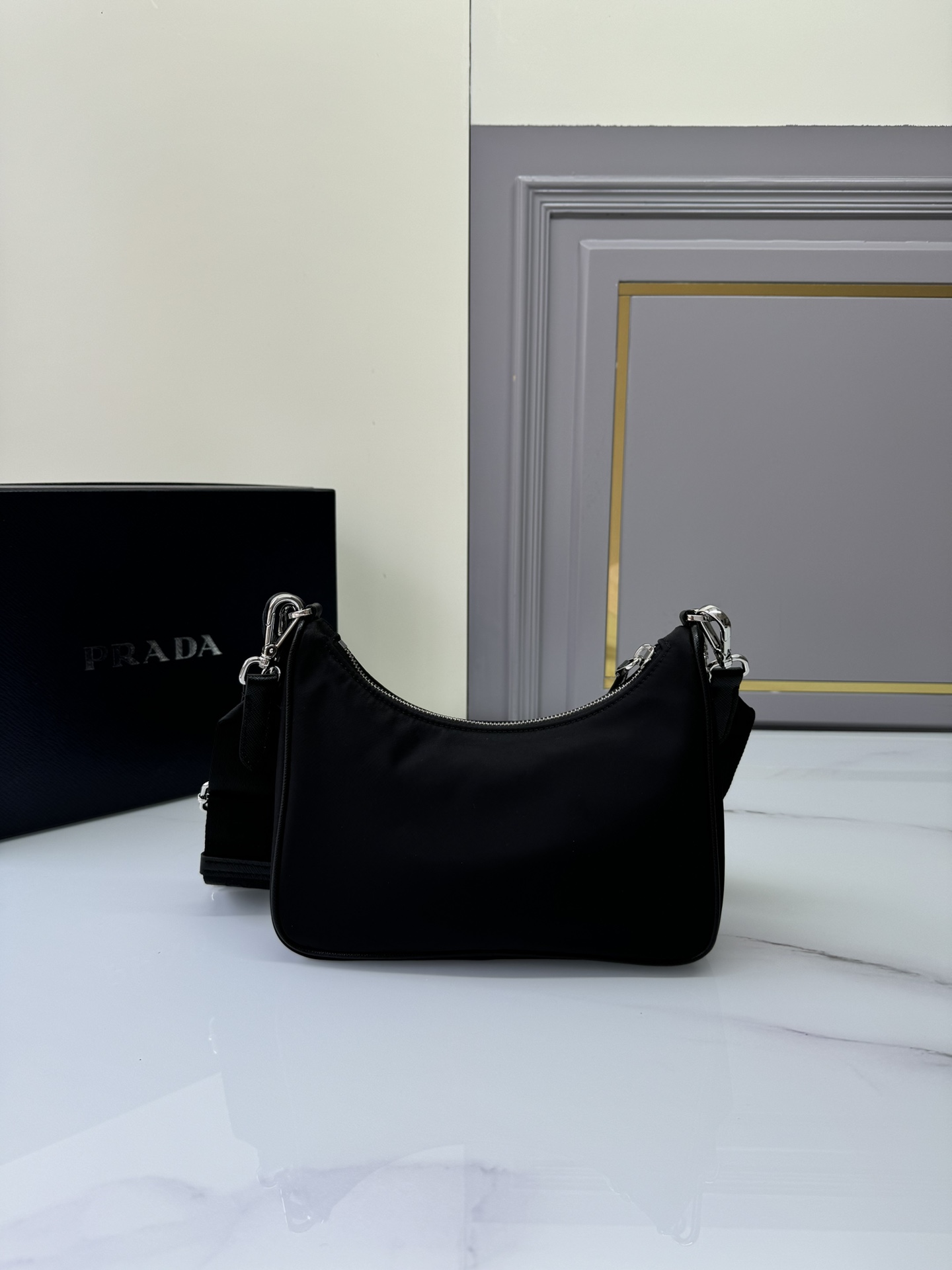 PRADA Re-Edition 2005 Shoulder Bag Nylon Black