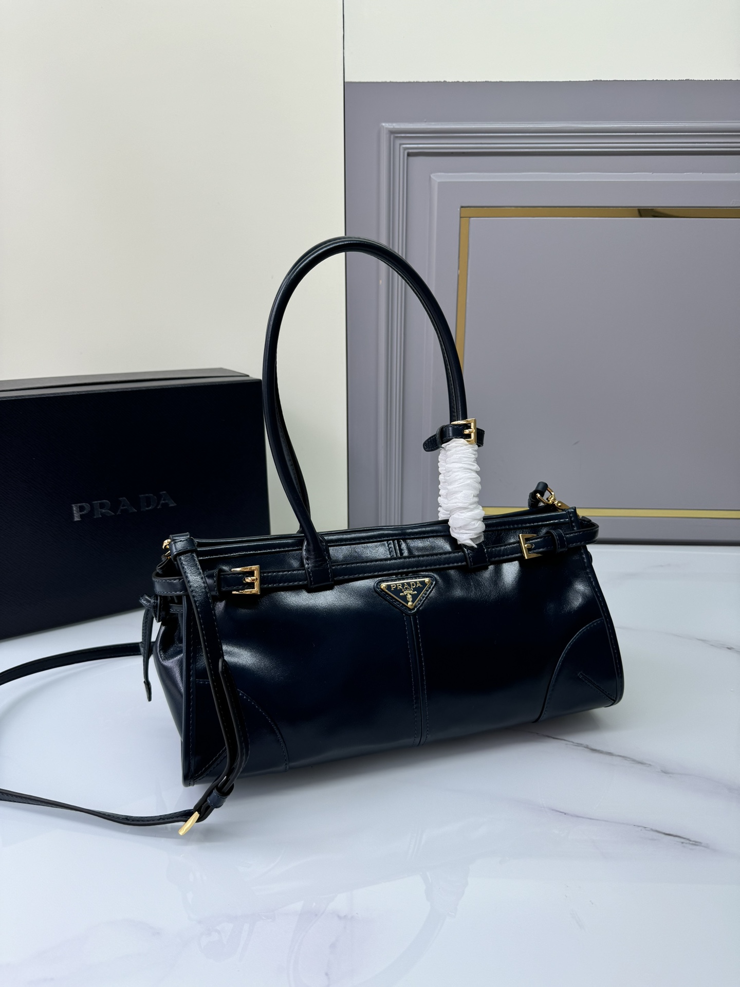 PRADA Soft Lux Bags Black