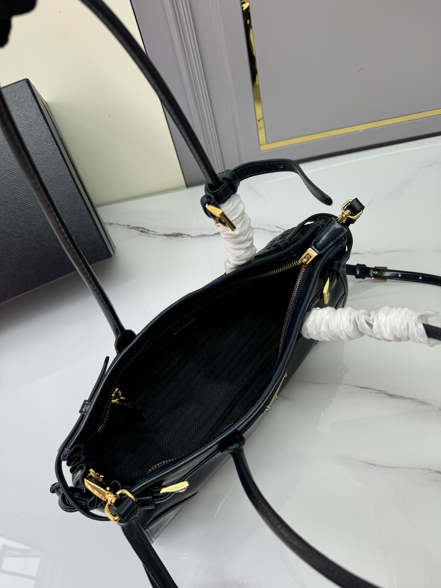 PRADA Soft Lux Bags Black