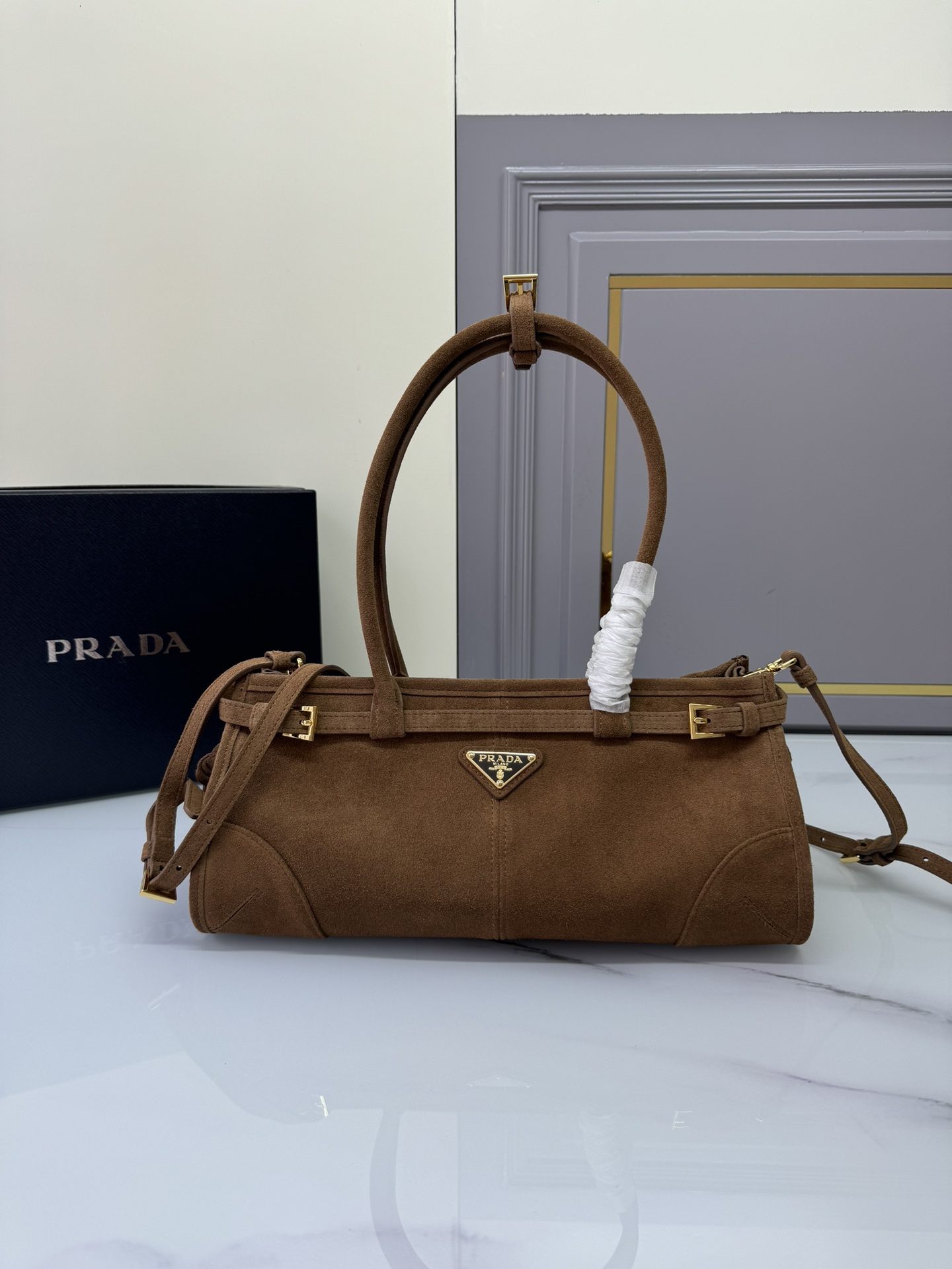 PRADA Soft Lux Bags Desert Color