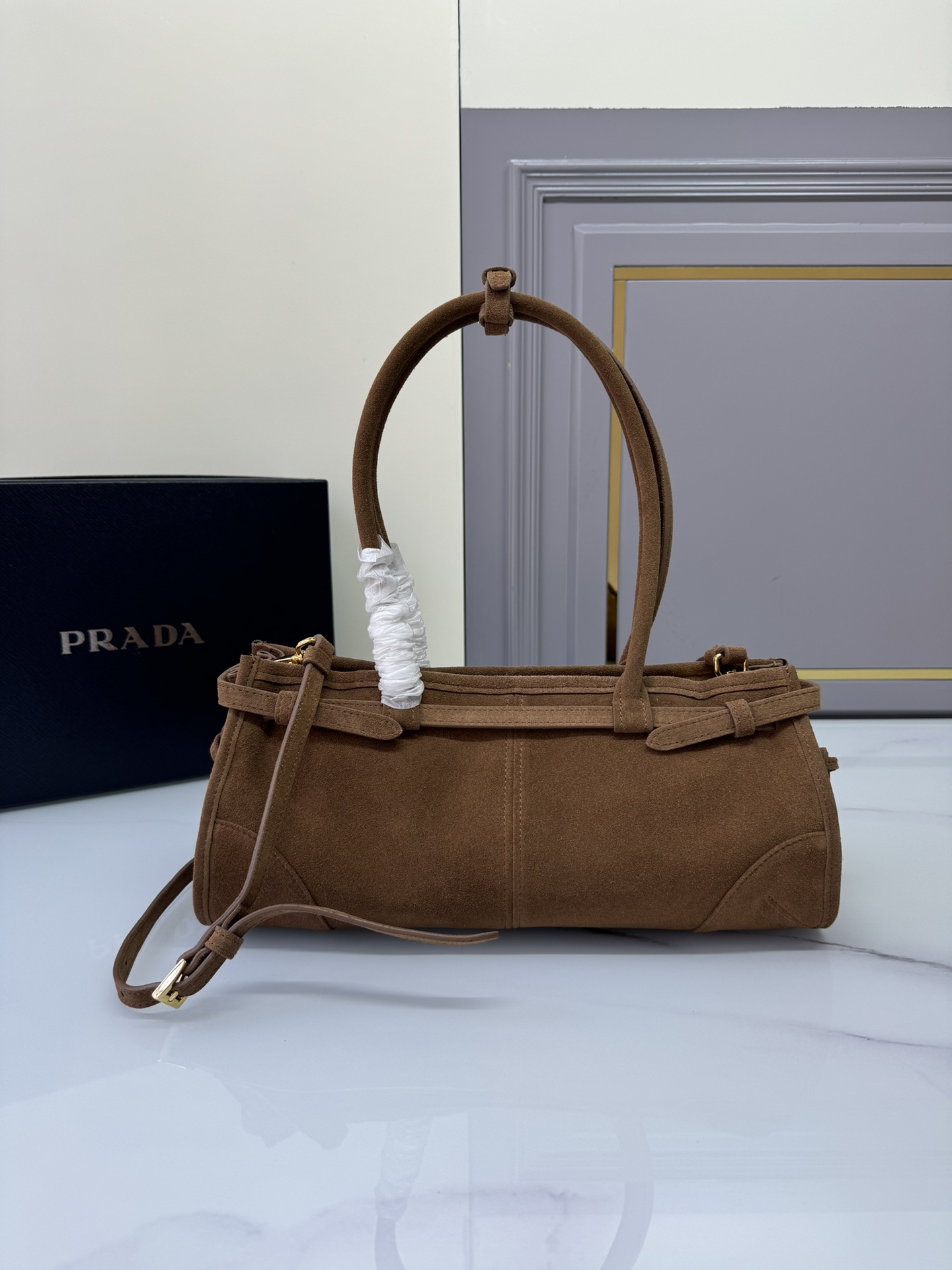 PRADA Soft Lux Bags Desert Color