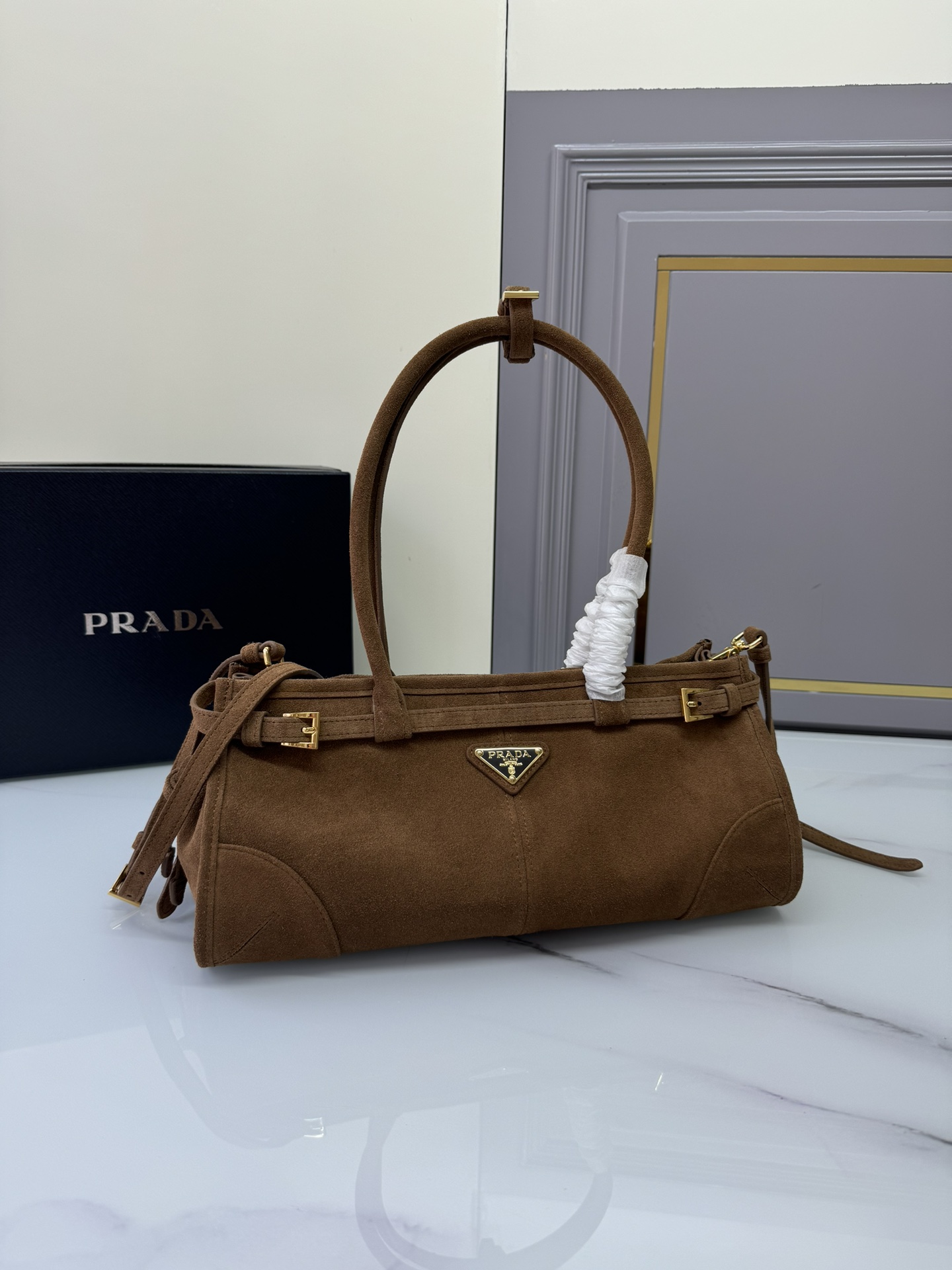 PRADA Soft Lux Bags Desert Color