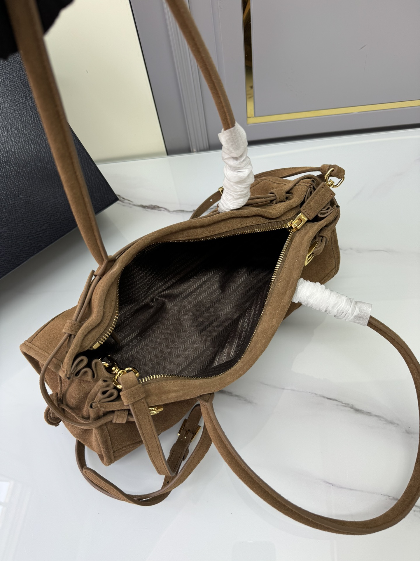 PRADA Soft Lux Bags Desert Color